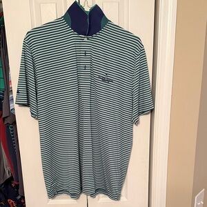 Brooks Brothers Navy and White Striped Polo